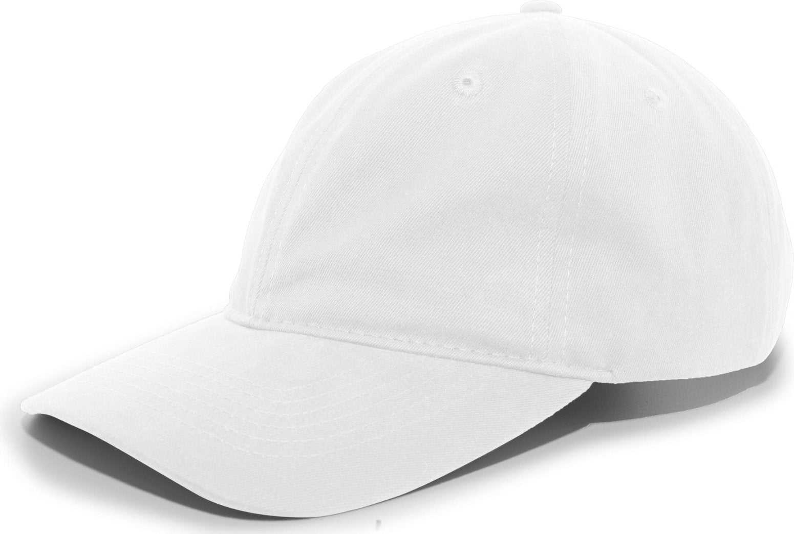 Pacific Headwear 201C Brushed Cotton Twill Buckle Back Cap - White - HIT a Double