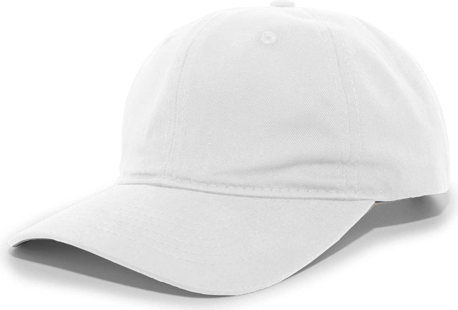 Pacific Headwear 220C Brushed Cotton Twill Hook-and-Loop Cap - White - HIT a Double