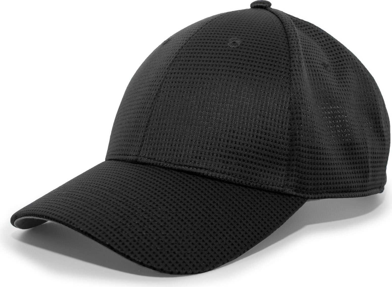 Pacific Headwear 285C Air-Tech Performance Hook-and-Loop Cap - Black - HIT a Double