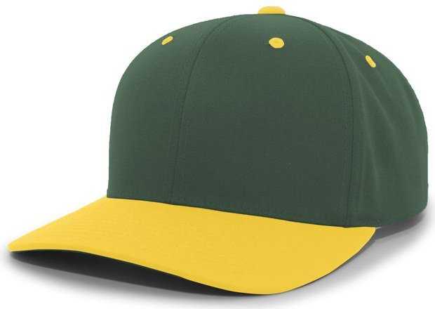 Pacific Headwear 302C Cotton Blend Hook-and-Loop Cap - Dark Green Gold - HIT a Double