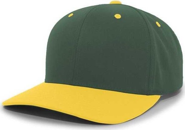 Pacific Headwear 302C Cotton Blend Hook-and-Loop Cap - Dark Green Gold - HIT a Double