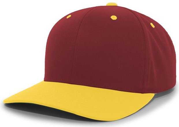 Pacific Headwear 302C Cotton Blend Hook-and-Loop Cap - Maroon Gold - HIT a Double