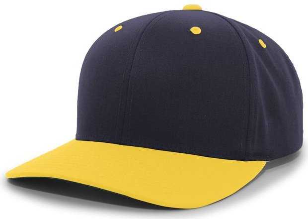 Pacific Headwear 302C Cotton Blend Hook-and-Loop Cap - Navy Gold - HIT a Double