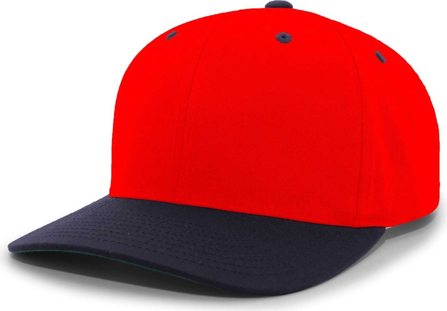 Pacific Headwear 302C Cotton Blend Hook-and-Loop Cap - Red Navy - HIT a Double
