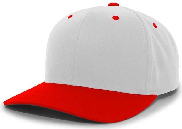 Pacific Headwear 302C Cotton Blend Hook-and-Loop Cap - Silver Red - HIT a Double