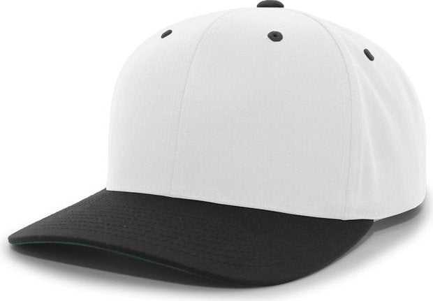 Pacific Headwear 302C Cotton Blend Hook-and-Loop Cap - White Black - HIT a Double