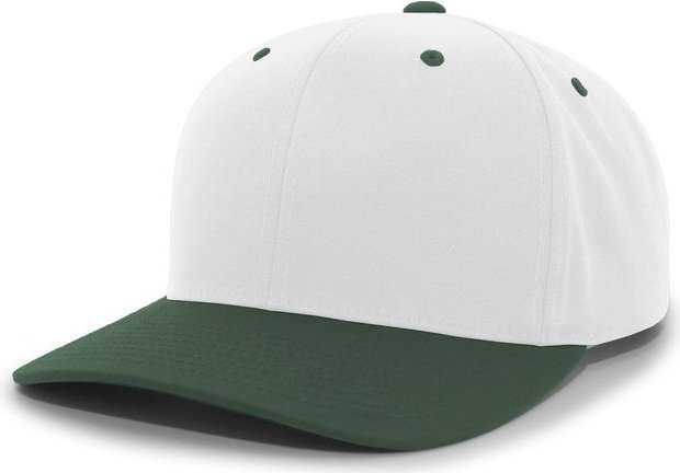 Pacific Headwear 302C Cotton Blend Hook-and-Loop Cap - White Dark Green - HIT a Double