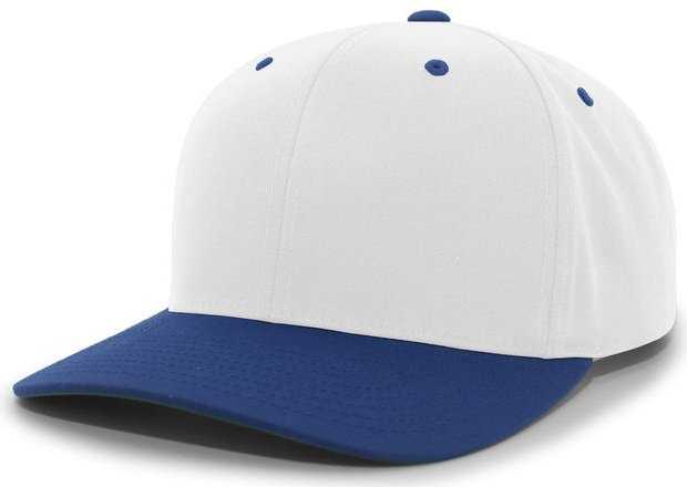 Pacific Headwear 302C Cotton Blend Hook-and-Loop Cap - White Royal - HIT a Double