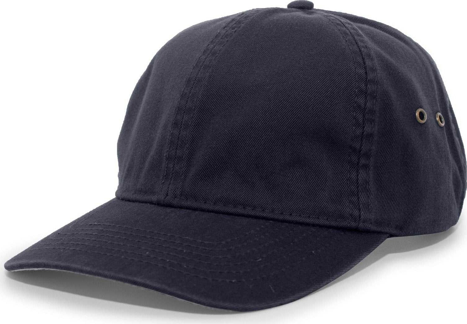 Pacific Headwear 350C Enzyme Washed Cotton Buckle Back Cap - Navy - HIT a Double