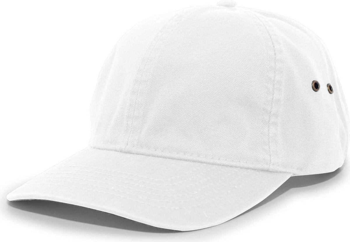 Pacific Headwear 350C Enzyme Washed Cotton Buckle Back Cap - White - HIT a Double