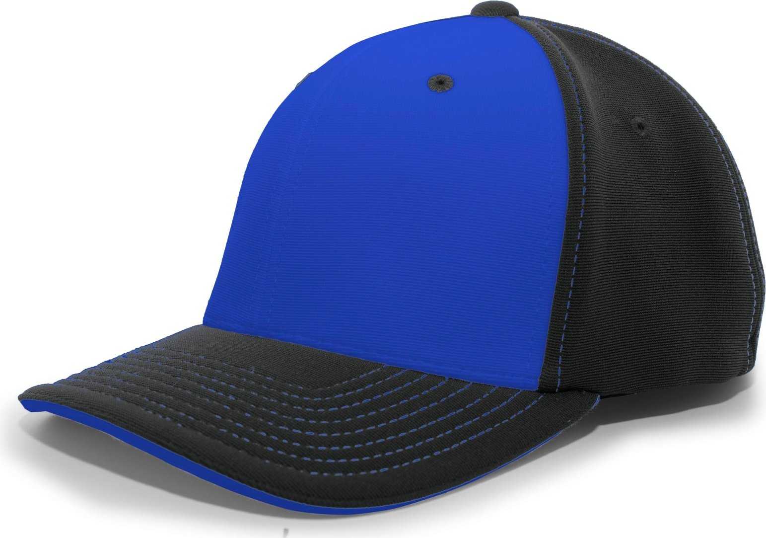 Pacific Headwear 398F M2 Performance Flexfit Cap - Black Royal - HIT a Double