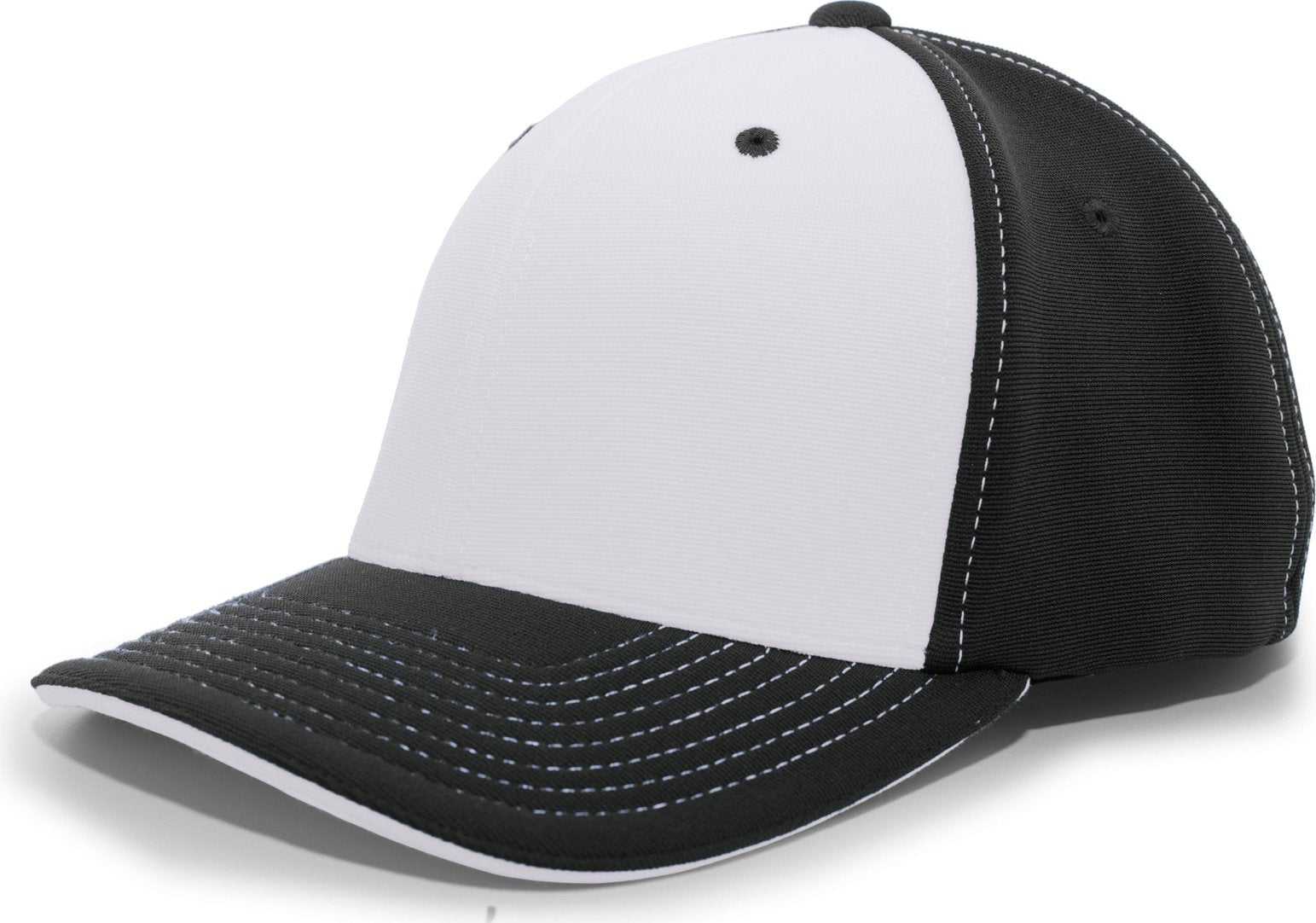 Pacific Headwear 398F M2 Performance Flexfit Cap - Black Silver - HIT a Double