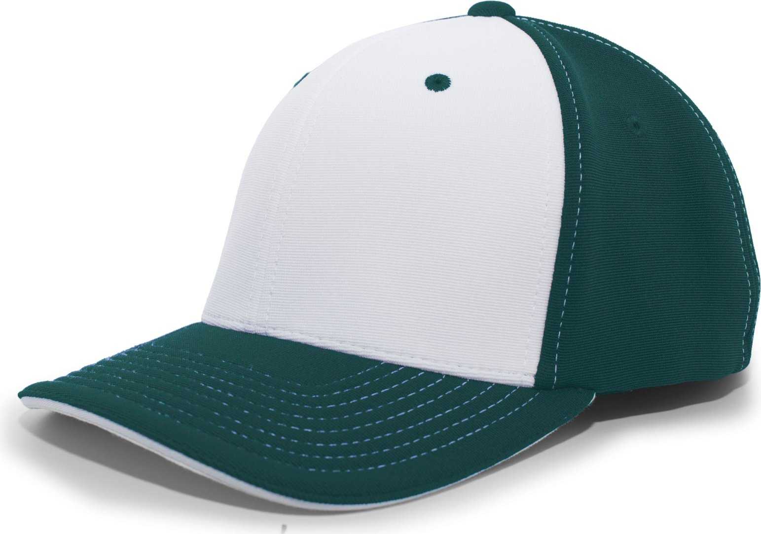 Pacific Headwear 398F M2 Performance Flexfit Cap - Dark Green White - HIT a Double