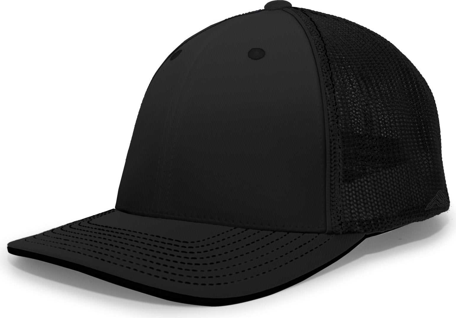 Pacific Headwear 404M Trucker Flexfit Cap - Black Black - HIT a Double