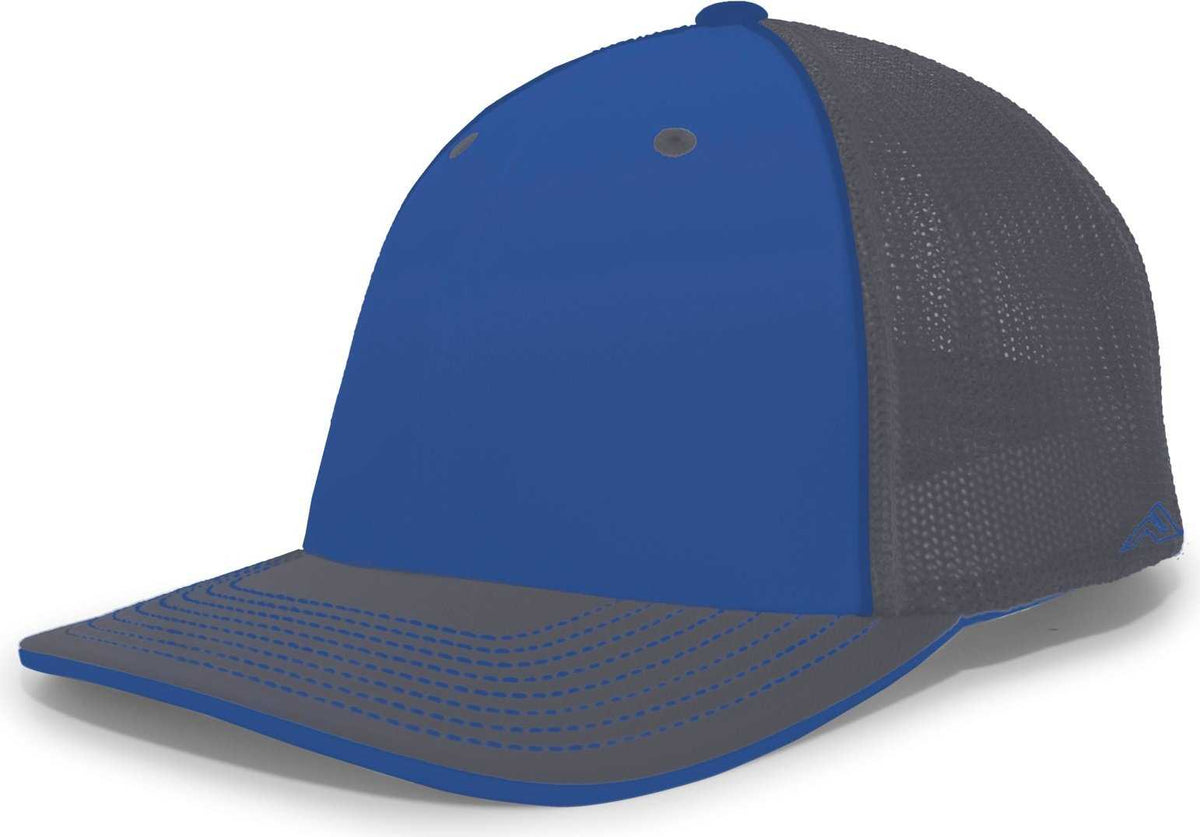 Pacific Headwear 404M Trucker Flexfit Cap - Royal Graphite - HIT a Double