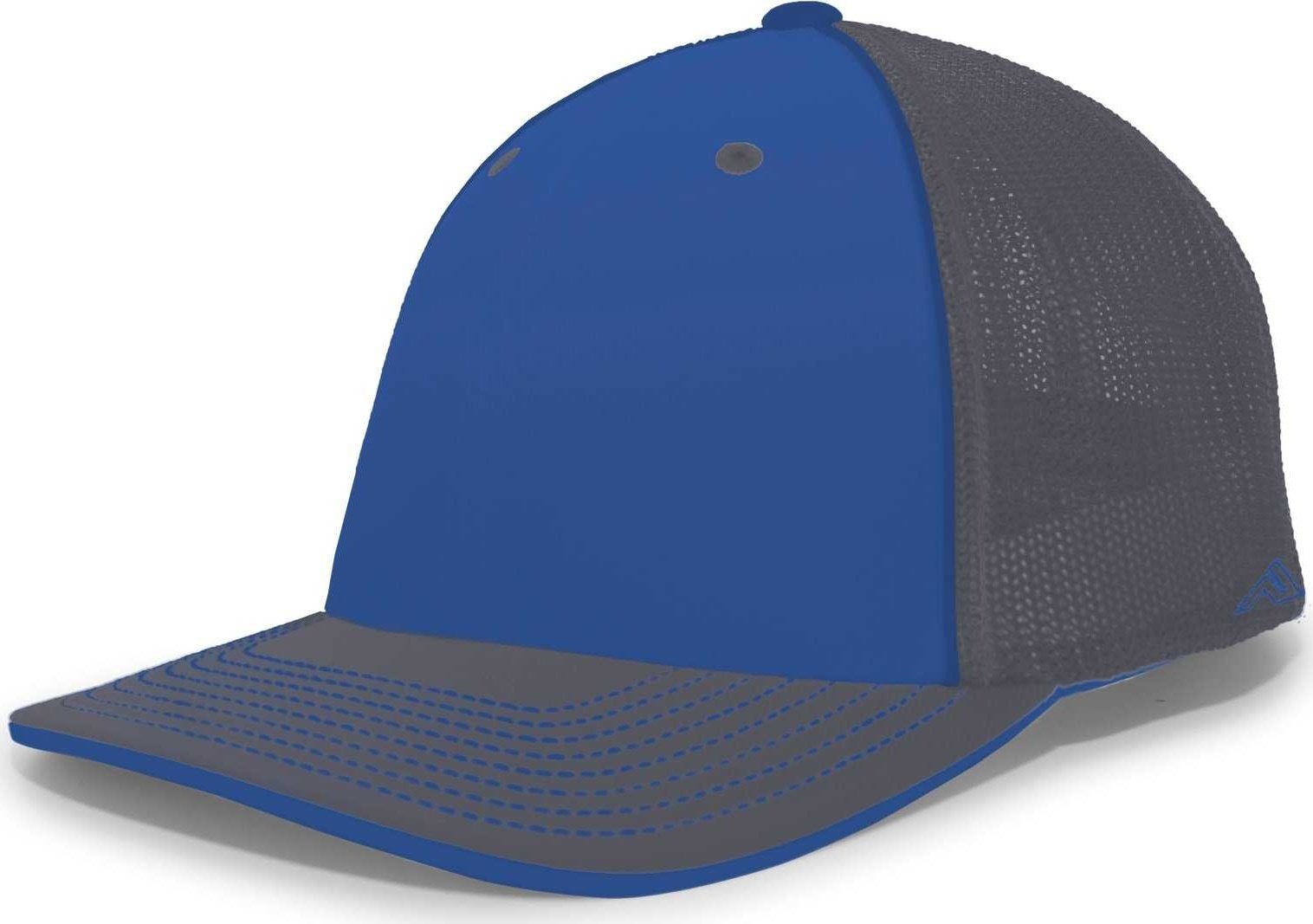 Pacific Headwear 404M Trucker Flexfit Cap - Royal Graphite - HIT a Double