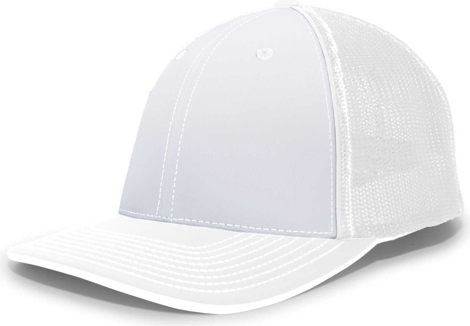 Pacific Headwear 404M Trucker Flexfit Cap - White White - HIT a Double