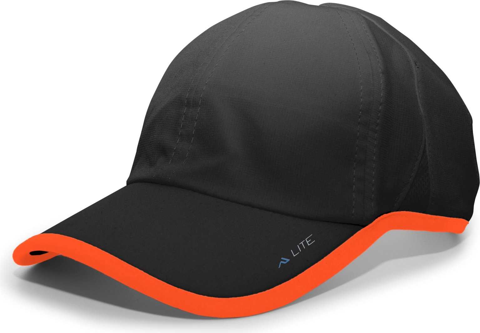 Pacific Headwear 410L Active Cap Hook-and-Loop Cap - Black Orange - HIT a Double