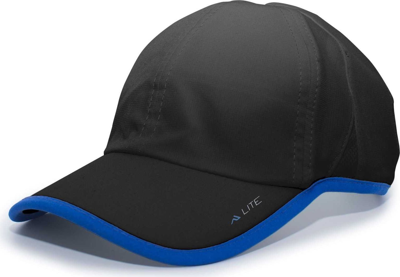 Pacific Headwear 410L Active Cap Hook-and-Loop Cap - Black Royal - HIT a Double