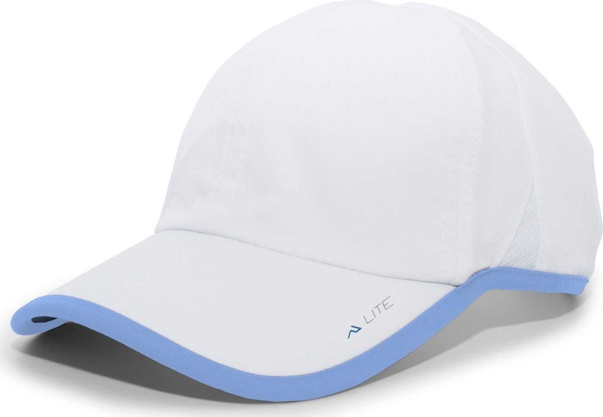 Pacific Headwear 410L Active Cap Hook-and-Loop Cap - White Columbia Blue - HIT a Double