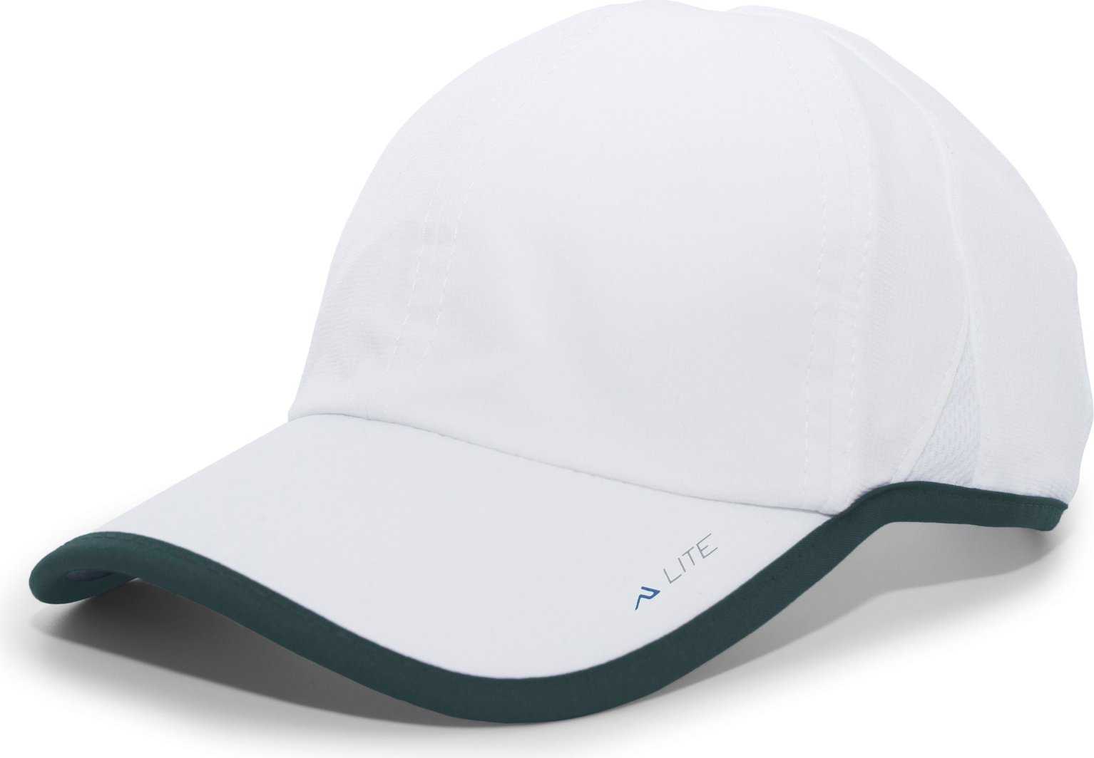 Pacific Headwear 410L Active Cap Hook-and-Loop Cap - White Dark Green - HIT a Double