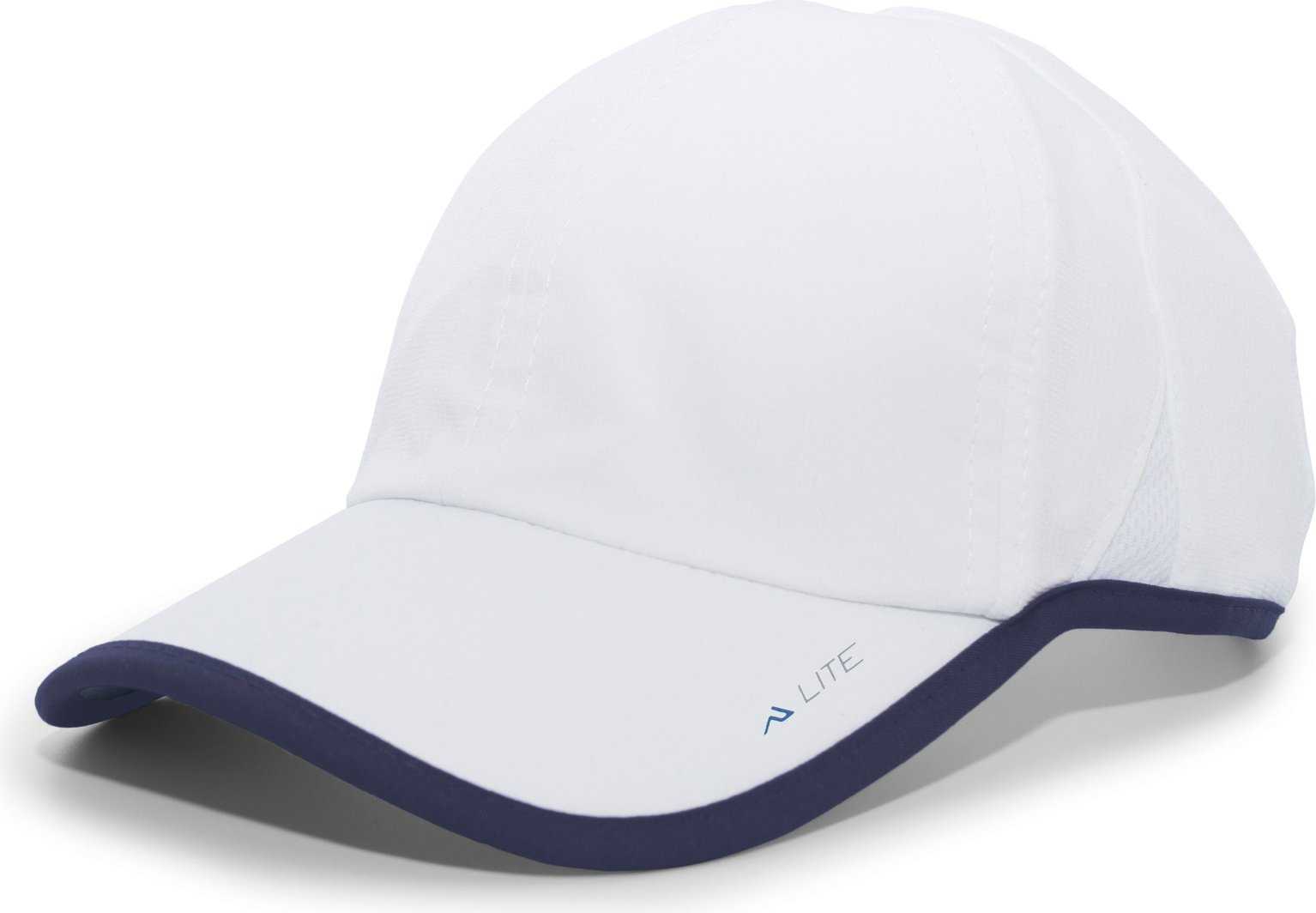 Pacific Headwear 410L Active Cap Hook-and-Loop Cap - White Navy - HIT a Double