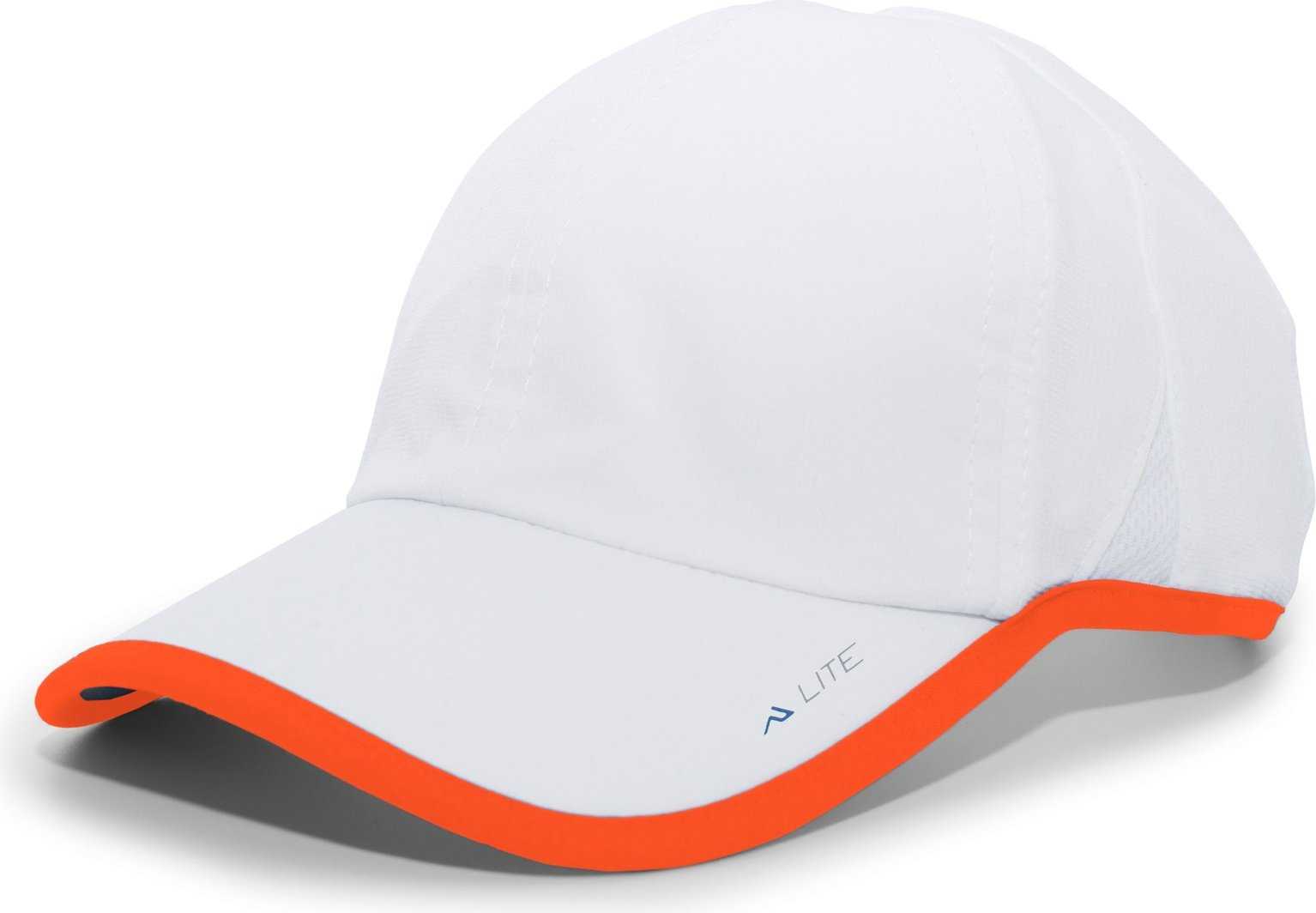 Pacific Headwear 410L Active Cap Hook-and-Loop Cap - White Orange - HIT a Double
