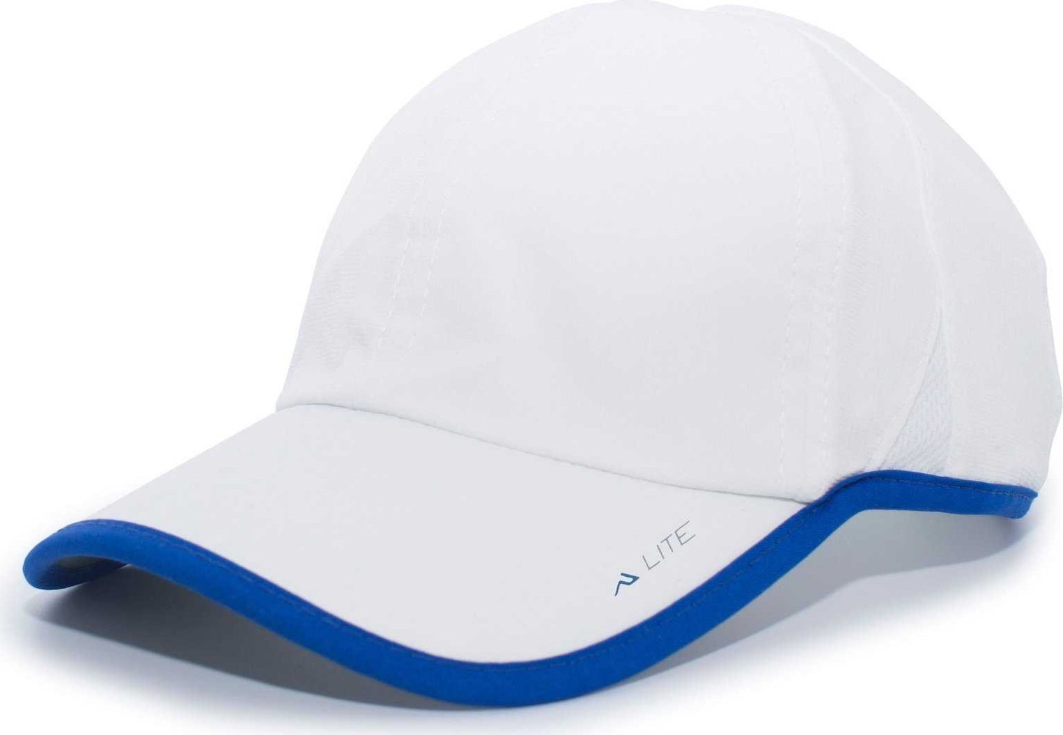 Pacific Headwear 410L Active Cap Hook-and-Loop Cap - White Royal - HIT a Double