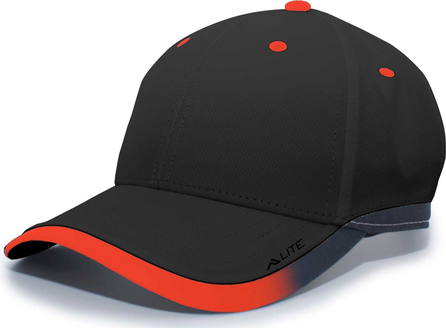 Pacific Headwear 416L Running Cap Hook-and-Loop Cap - Black Orange - HIT a Double