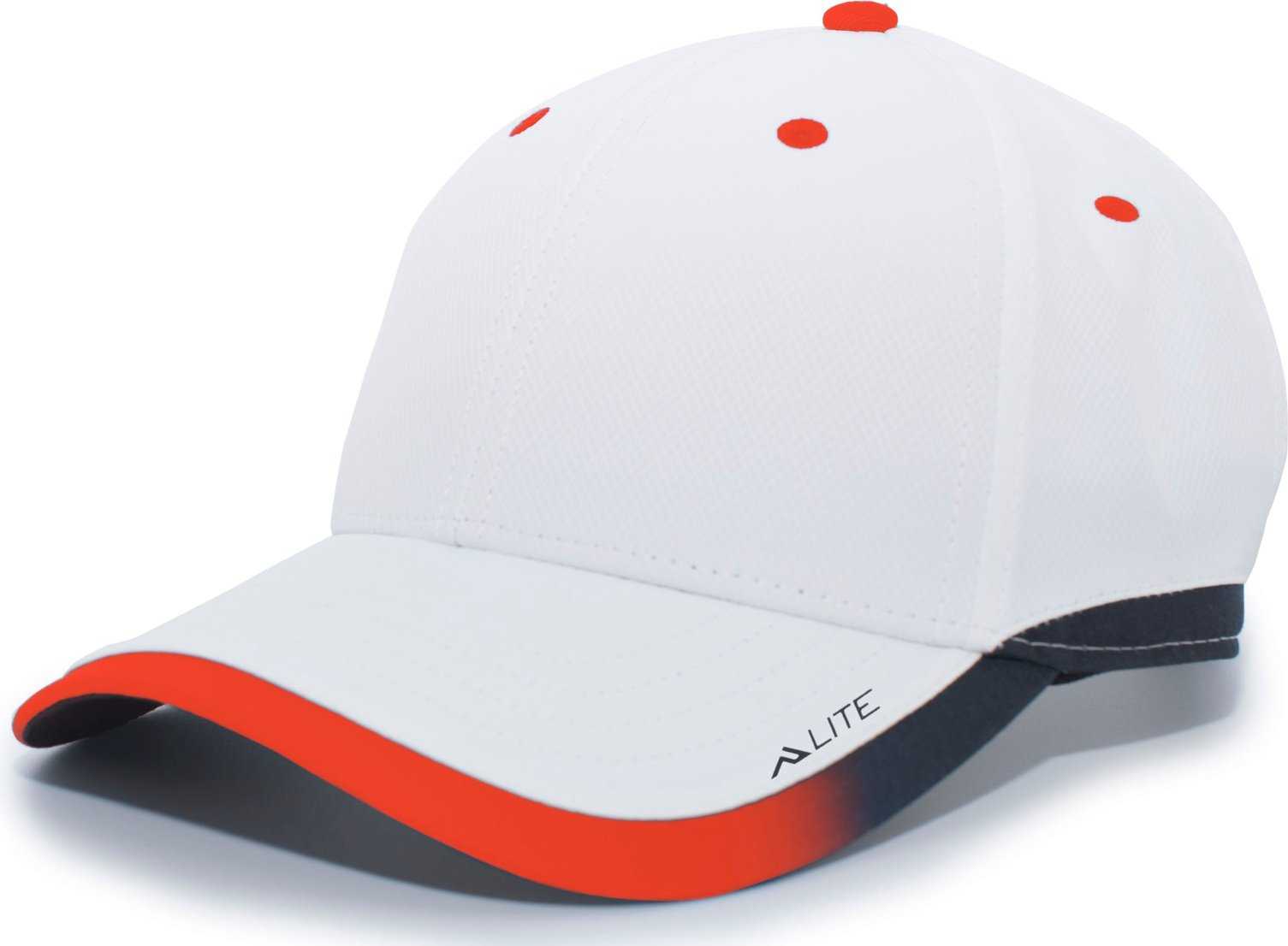 Pacific Headwear 416L Running Cap Hook-and-Loop Cap - White Orange - HIT a Double