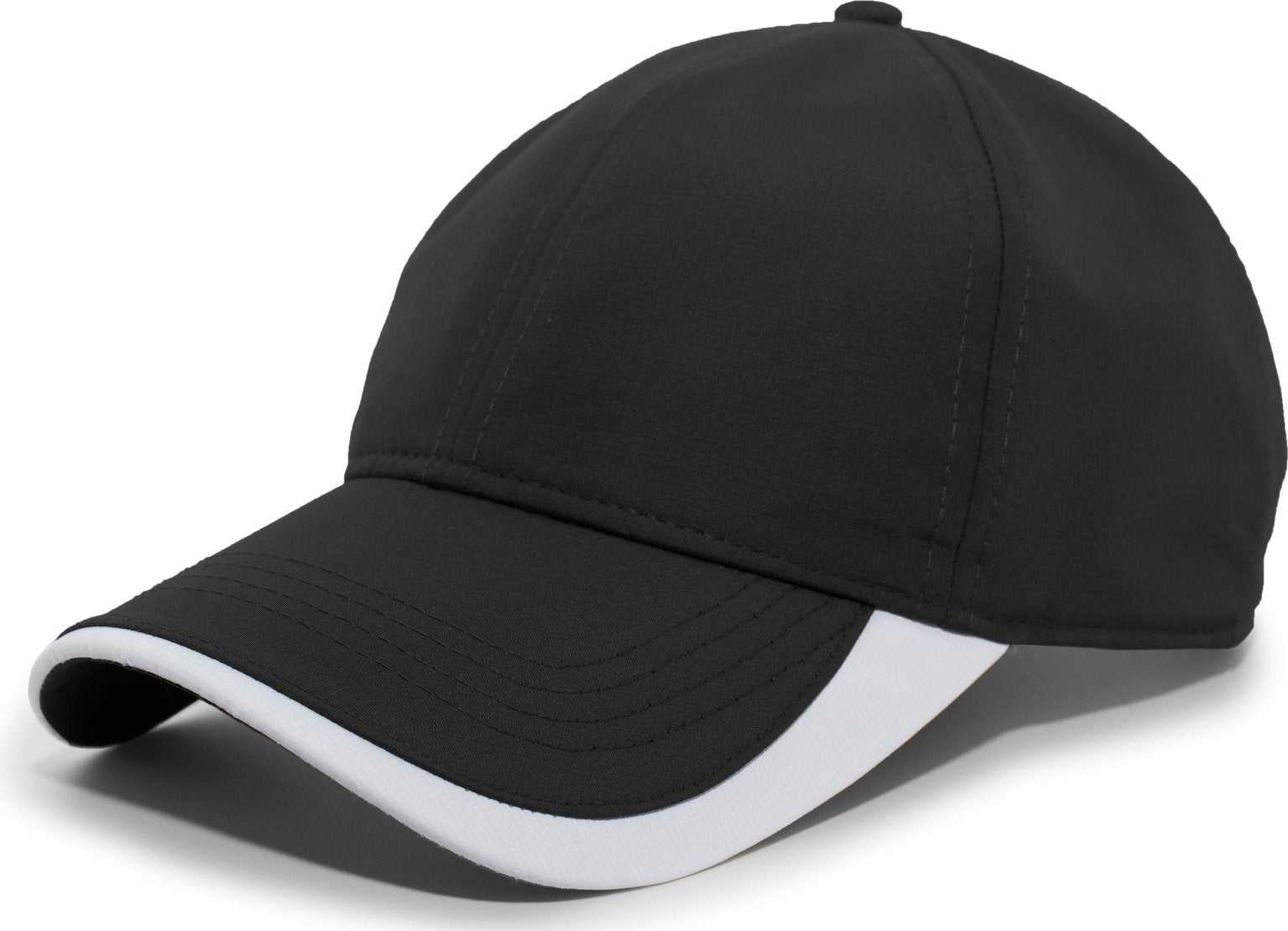 Pacific Headwear 424L Active Cap Hook-and-Loop Cap - Black White - HIT a Double