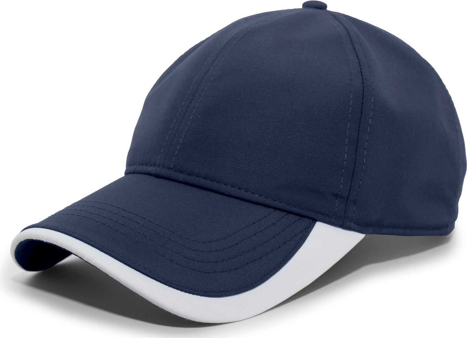 Pacific Headwear 424L Active Cap Hook-and-Loop Cap - Navy White - HIT a Double