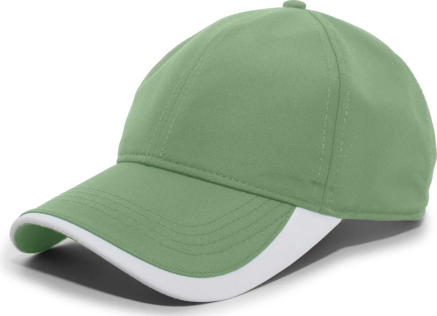 Pacific Headwear 424L Active Cap Hook-and-Loop Cap - Spring Green White - HIT a Double