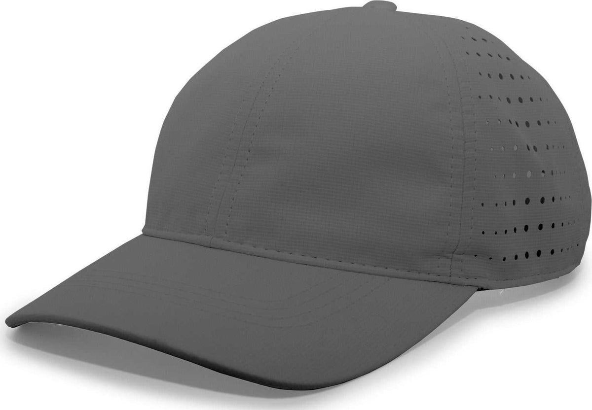Pacific Headwear 425L Light-Weight Perforated Hook-and-Loop Cap - Graphite - HIT a Double