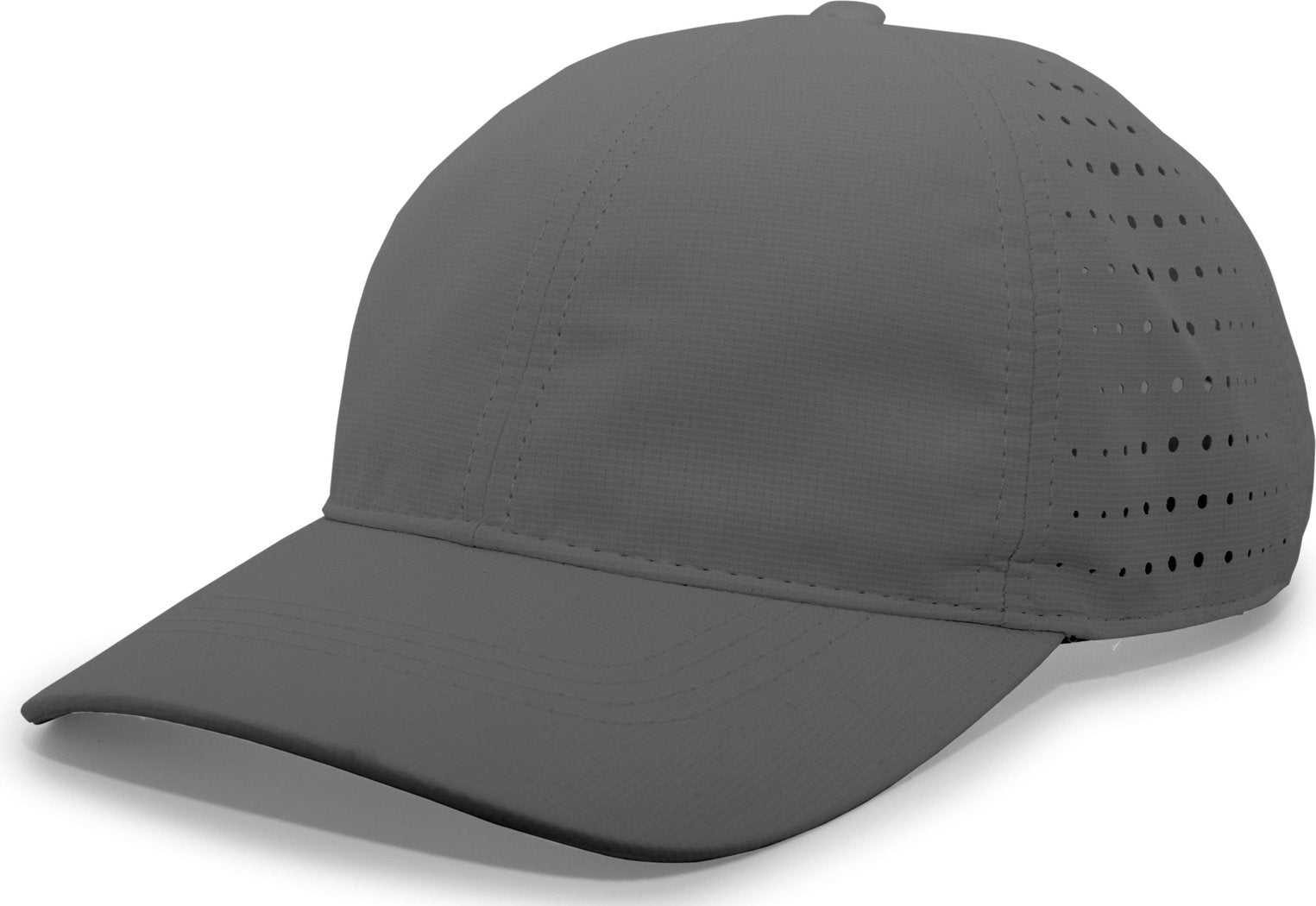 Pacific Headwear 425L Light-Weight Perforated Hook-and-Loop Cap - Graphite - HIT a Double