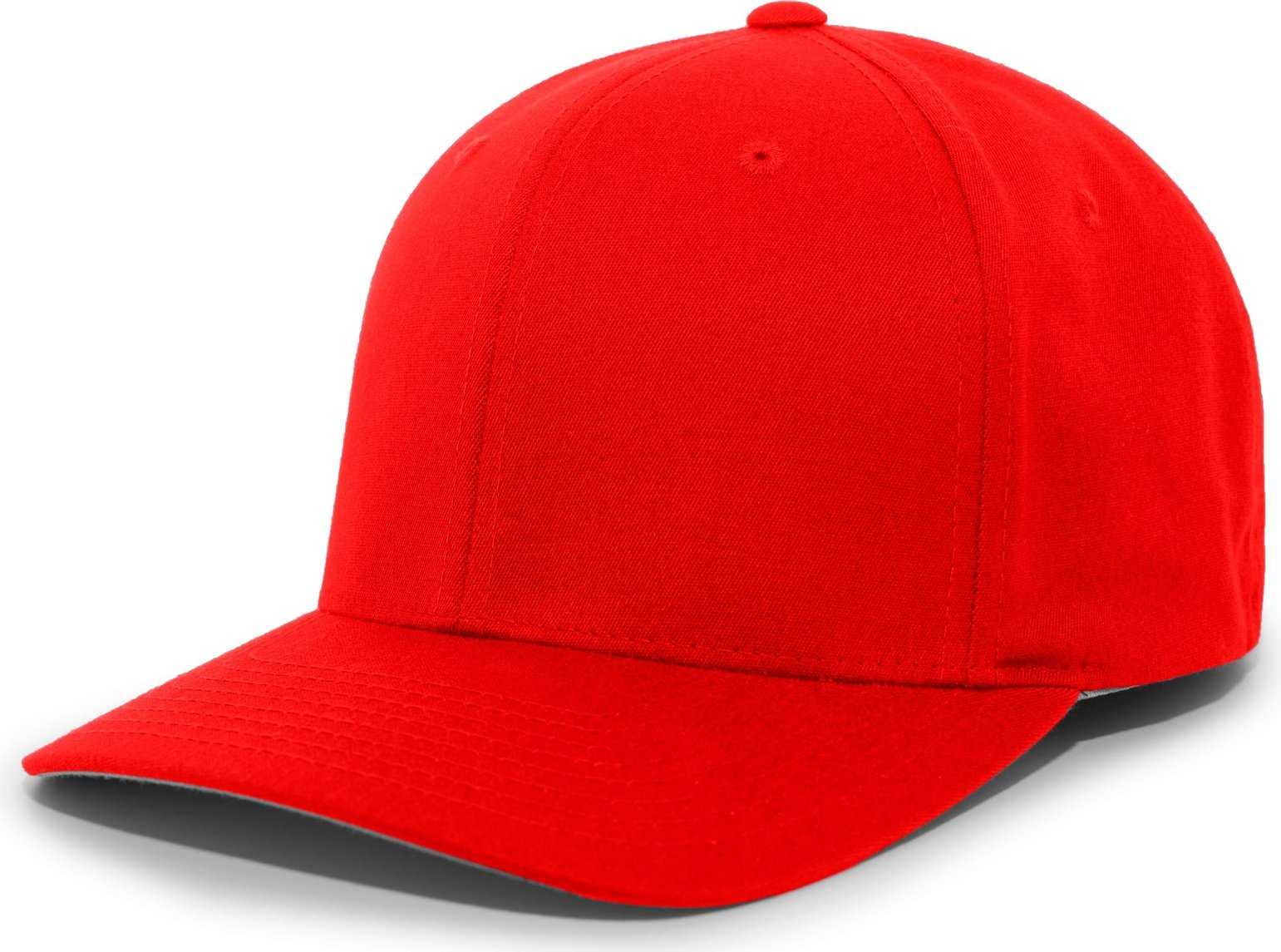 Pacific Headwear 430C Cotton-Poly Flexfit Cap - Red - HIT a Double