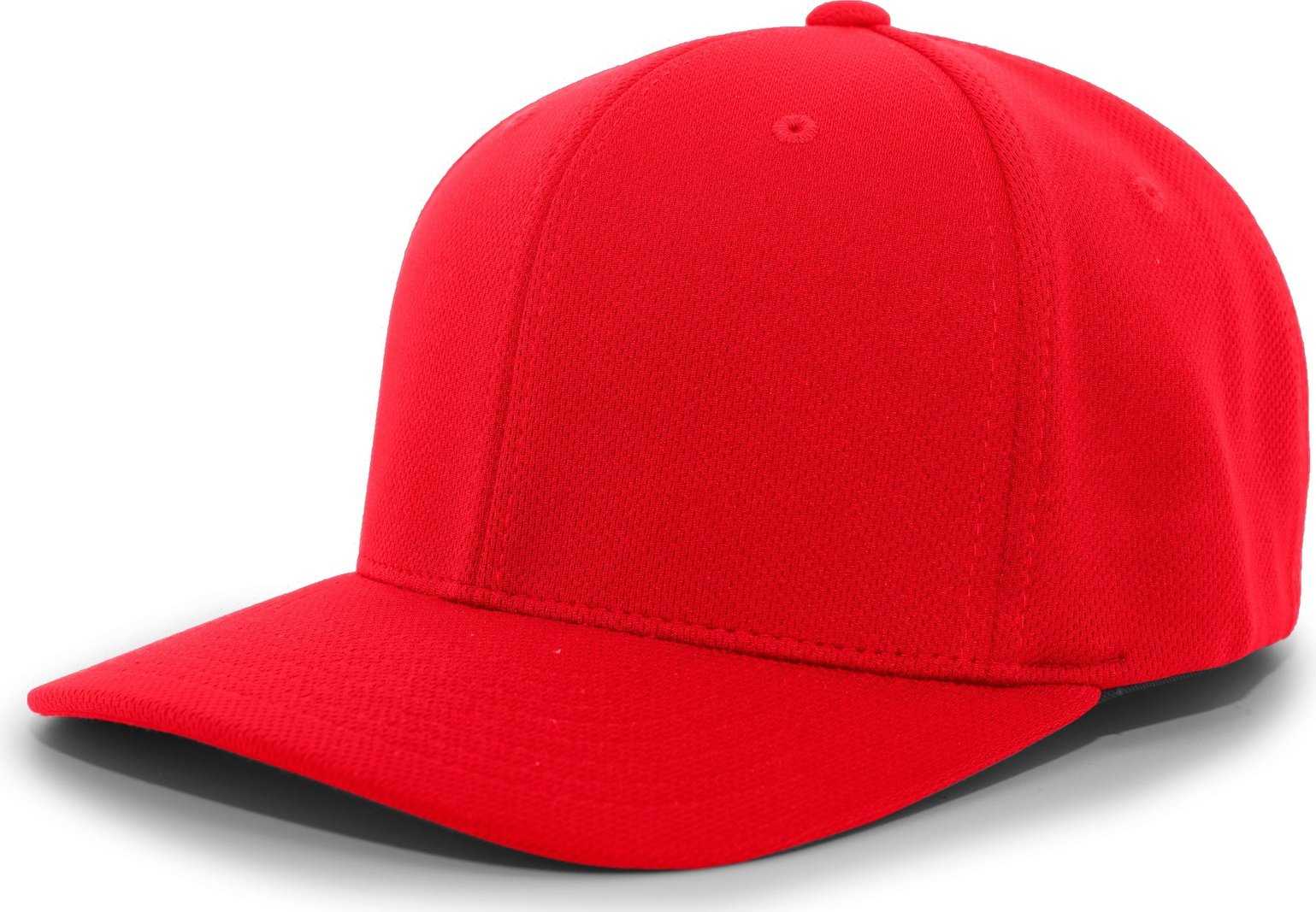Pacific Headwear 487F P-Tec Performance Flexfit Cap - Red - HIT a Double
