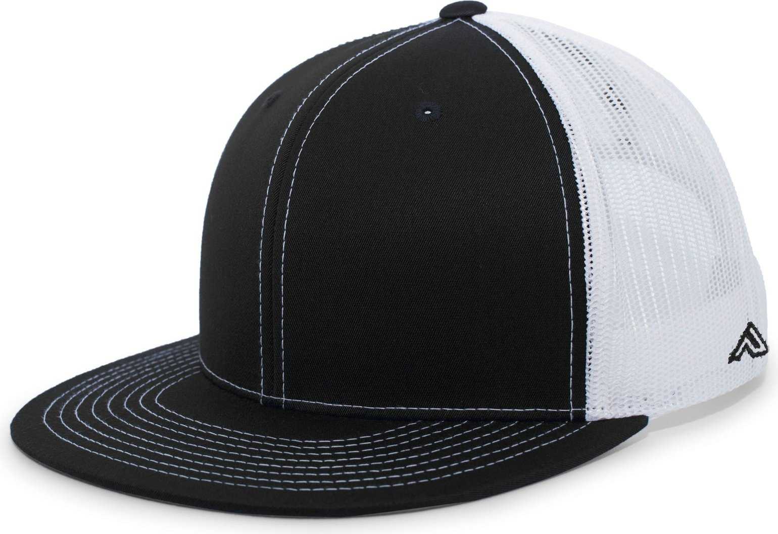 Pacific Headwear 4D3 Trucker D-Series Snapback Cap - Black White - HIT a Double