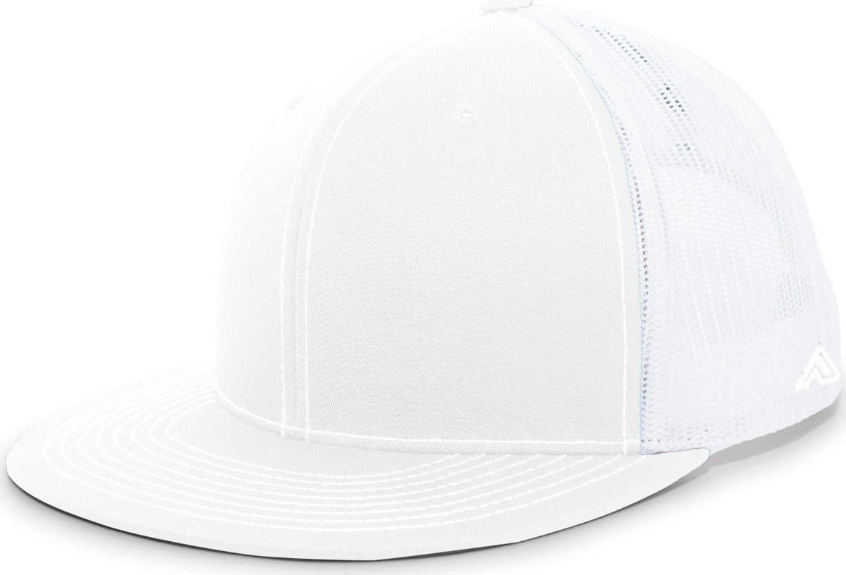 Pacific Headwear 4D3 Trucker D-Series Snapback Cap - White White - HIT a Double
