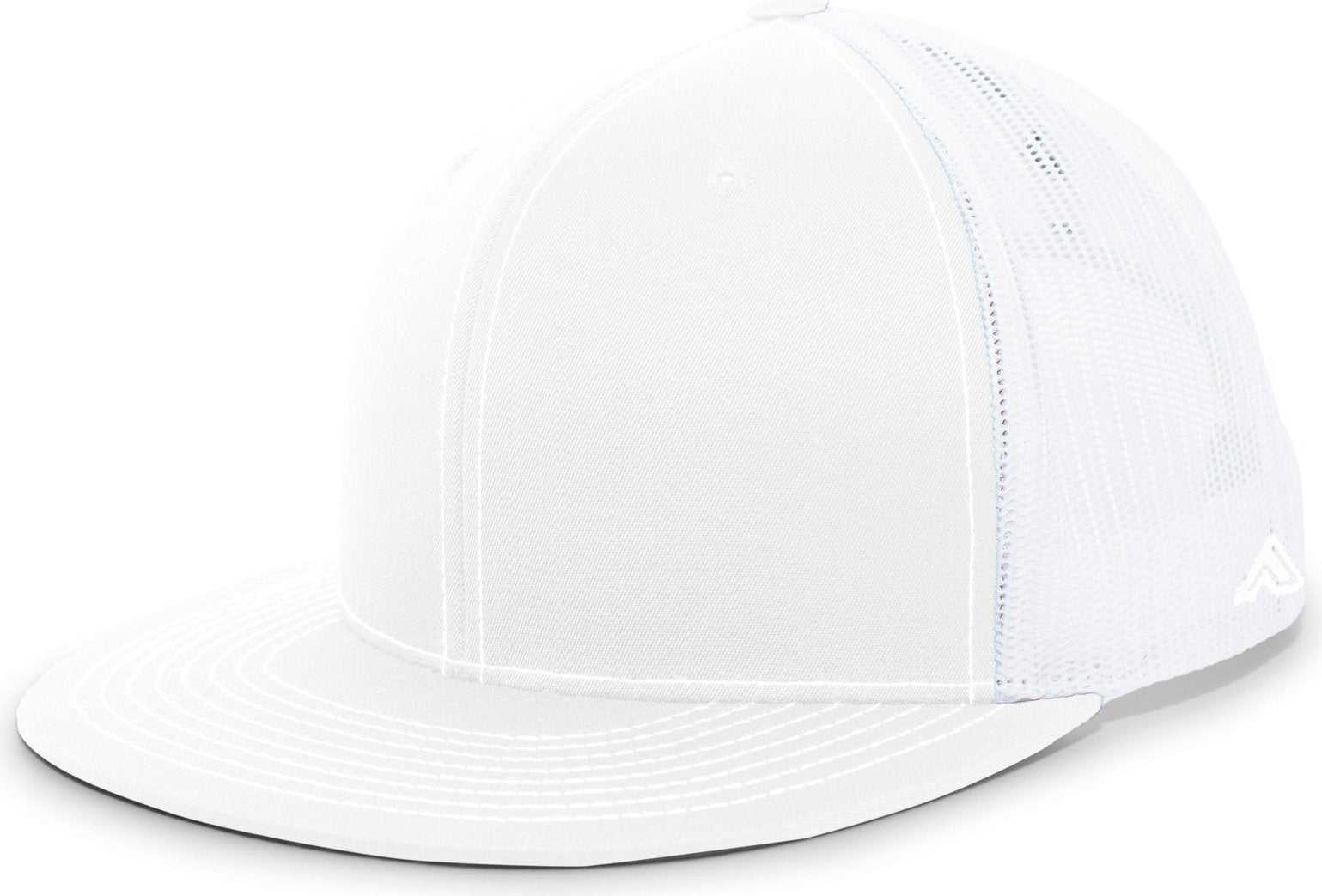 Pacific Headwear 4D3 Trucker D-Series Snapback Cap - White White - HIT a Double