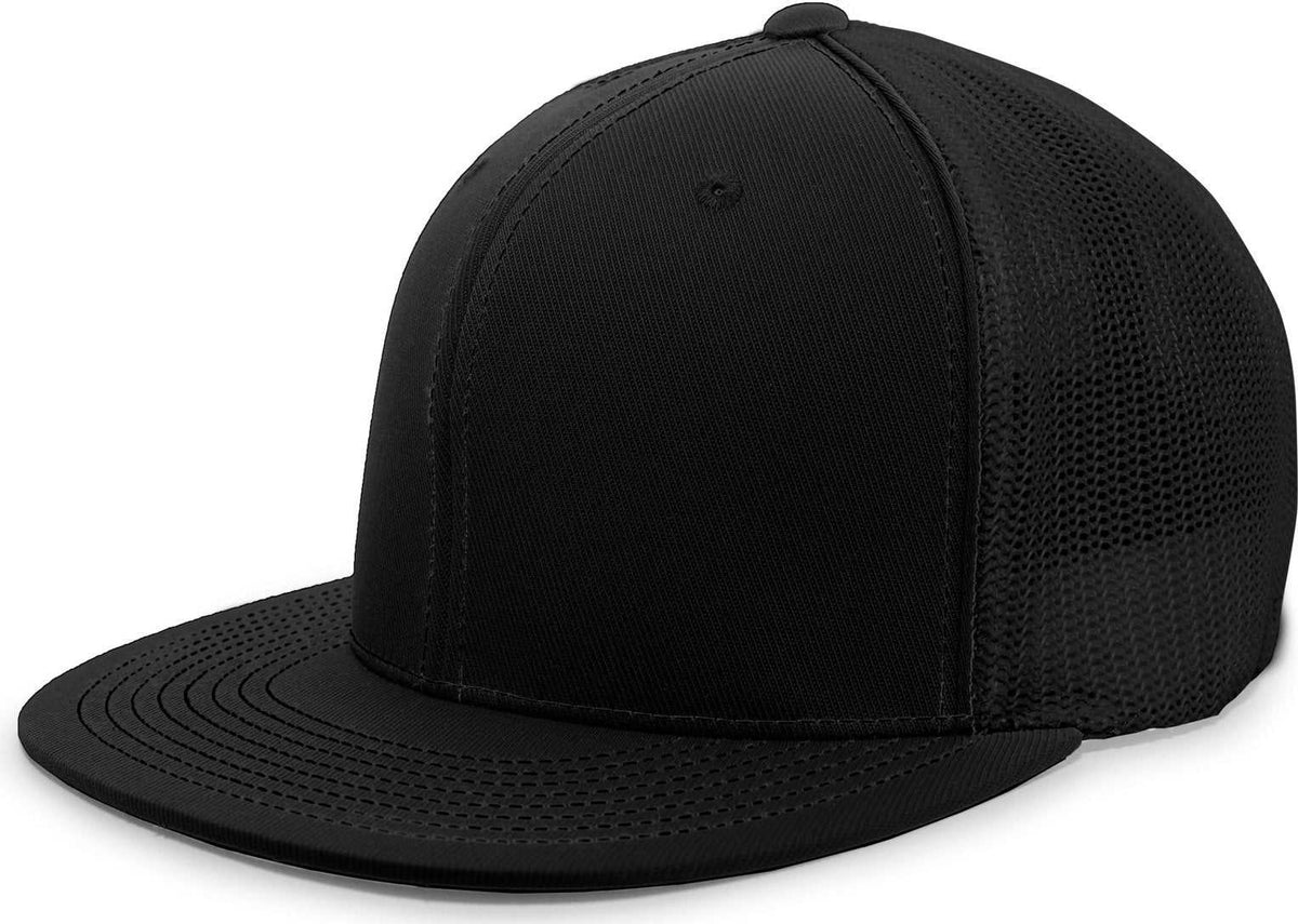 Pacific Headwear 4D5 D-Series Trucker Flexfit Cap - Black Black - HIT a Double