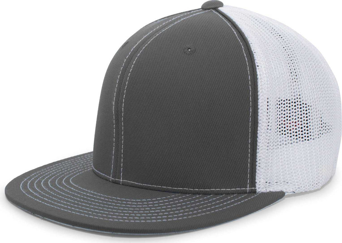 Pacific Headwear 4D5 D-Series Trucker Flexfit Cap - Graphite White - HIT a Double