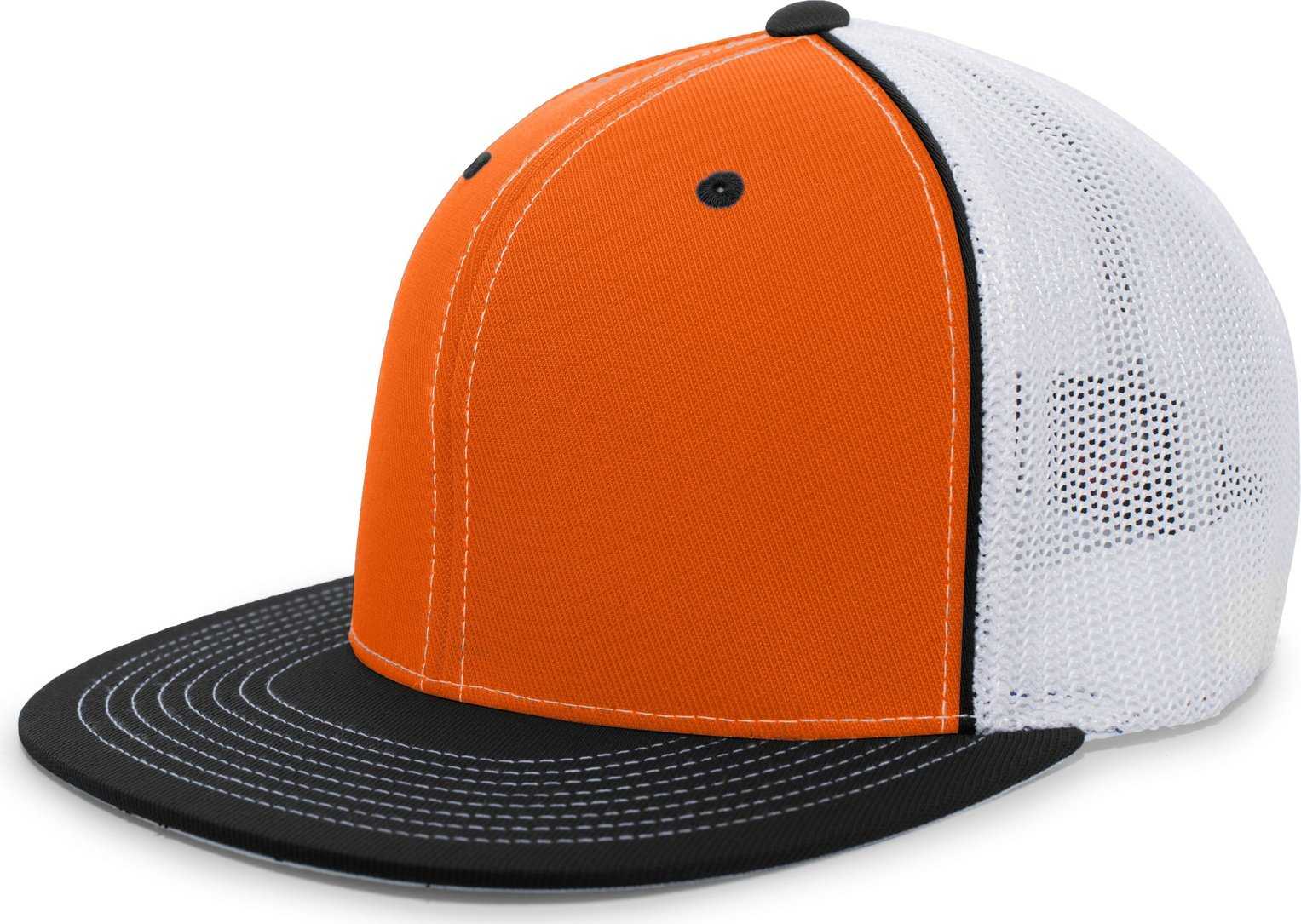 Pacific Headwear 4D5 D-Series Trucker Flexfit Cap - Orange Black - HIT a Double