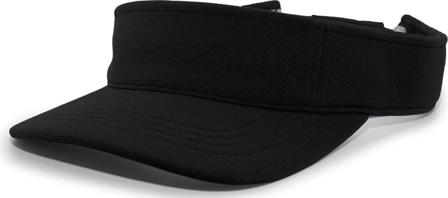 Pacific Headwear 598V M2 Performance Hook-and-Loop Visor - Black - HIT A Double