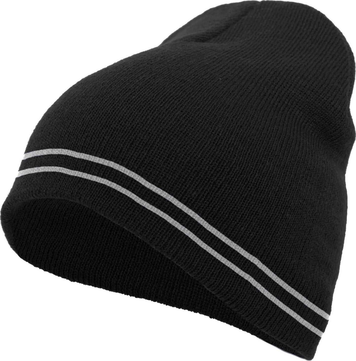 Pacific Headwear 601K Knit Beanie - Black White - HIT a Double