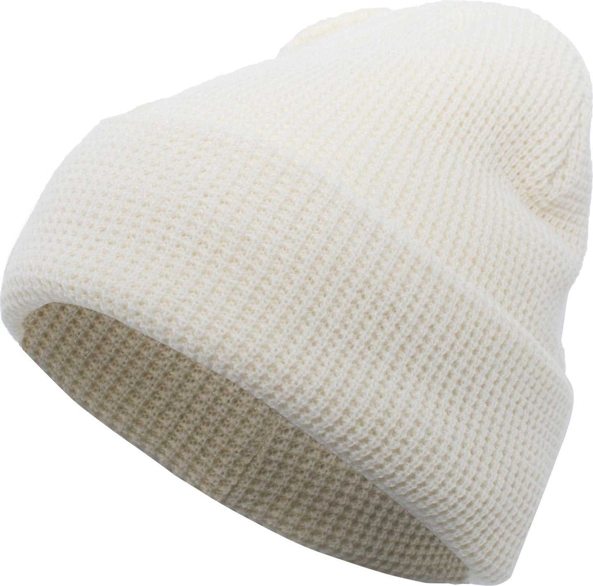 Pacific Headwear 627K Waffle Knit Cuff Beanie - Cream - HIT a Double