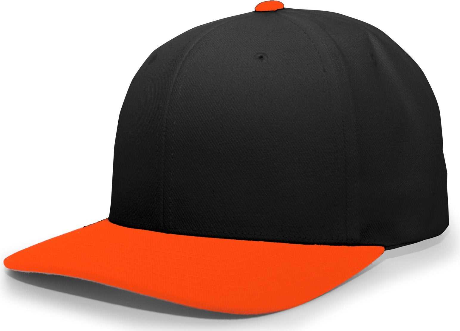 Pacific Headwear 705W Pro-Wool Hook-and-Loop Cap - Black Orange - HIT a Double