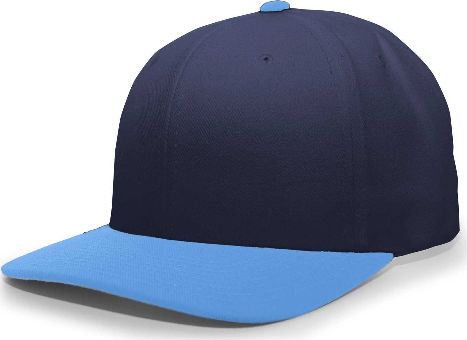 Pacific Headwear 705W Pro-Wool Hook-and-Loop Cap - Navy Columbia Blue - HIT a Double