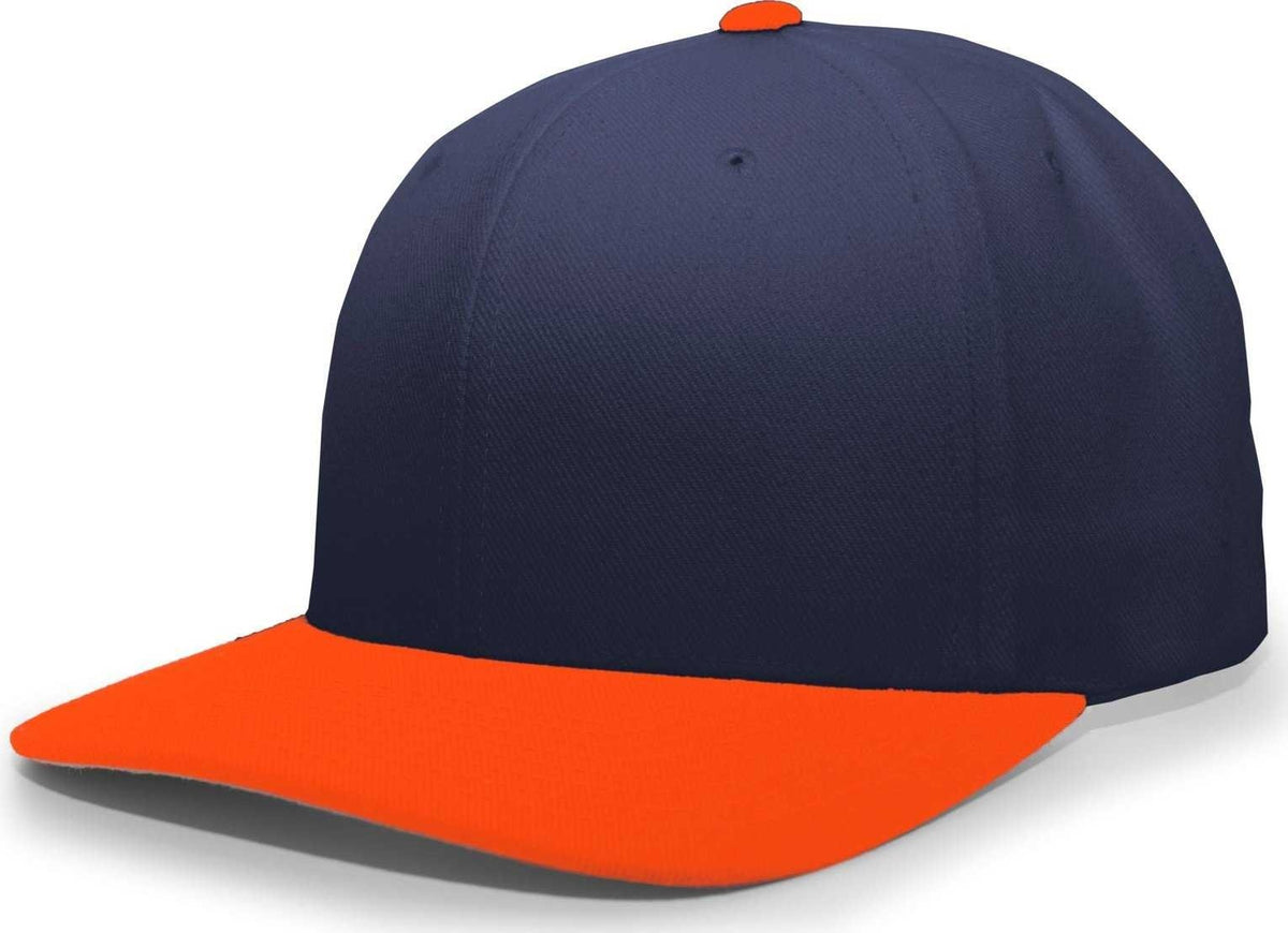 Pacific Headwear 705W Pro-Wool Hook-and-Loop Cap - Navy Orange - HIT a Double