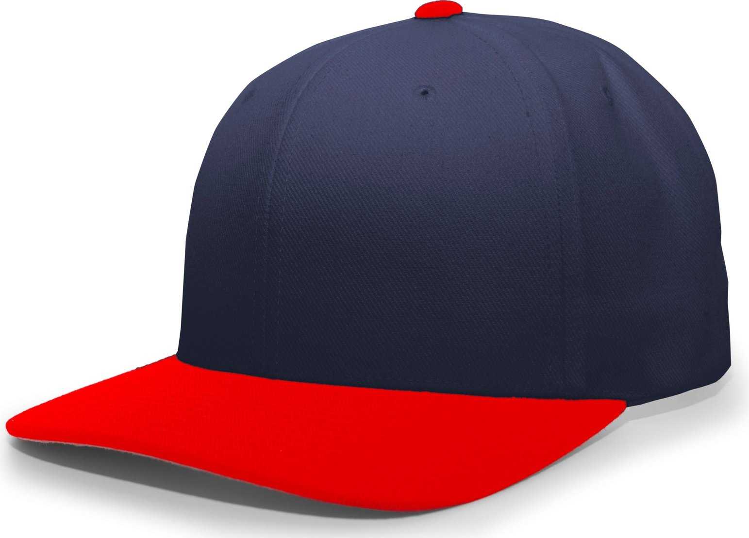 Pacific Headwear 705W Pro-Wool Hook-and-Loop Cap - Navy Red - HIT a Double